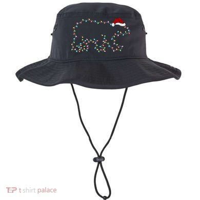 Polar Bear Xmas Lighting Santa Hat Polar Bear Christmas Funny Gift Bucket Hat