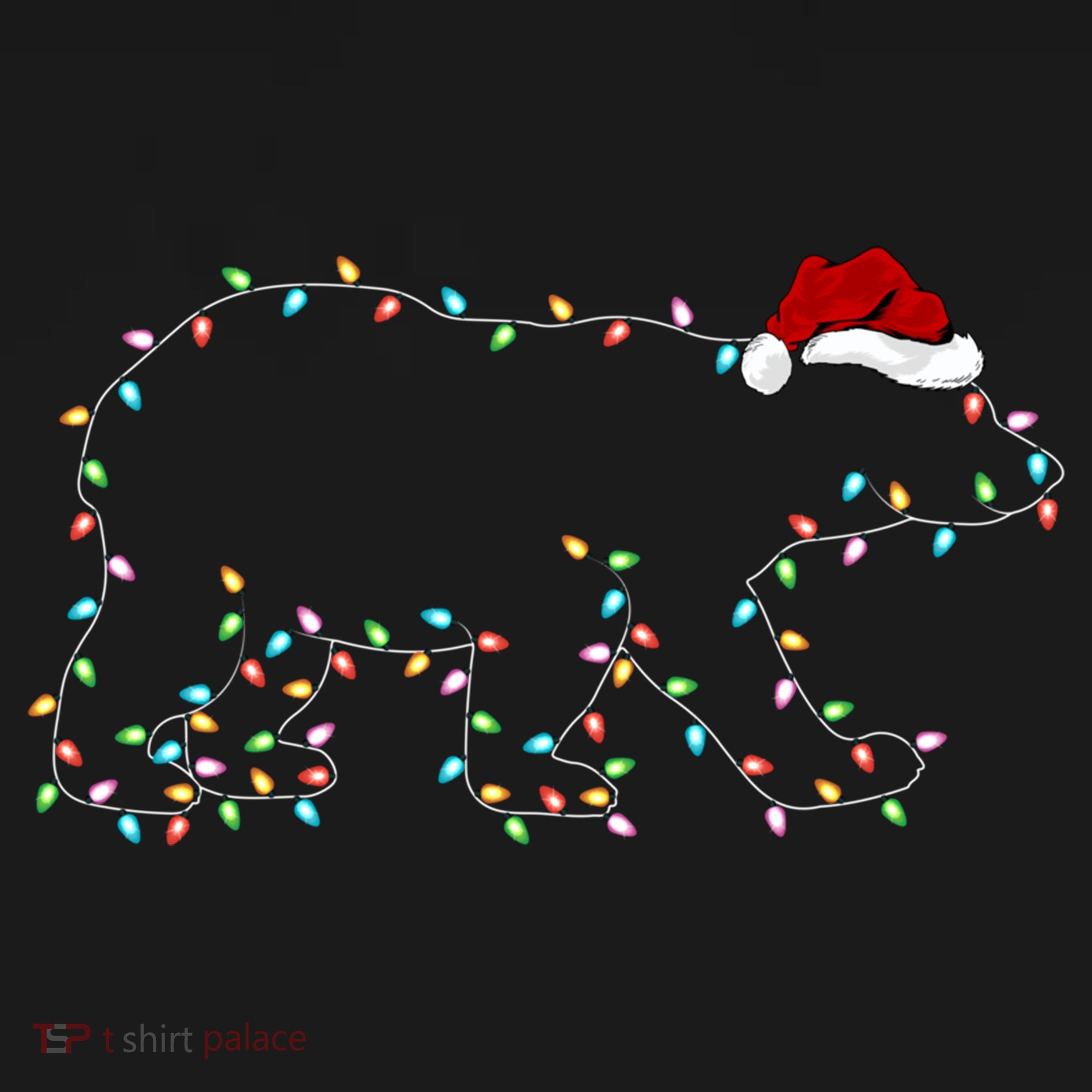 Polar Bear Xmas Lighting Santa Hat Polar Bear Christmas Funny Gift Bucket Hat