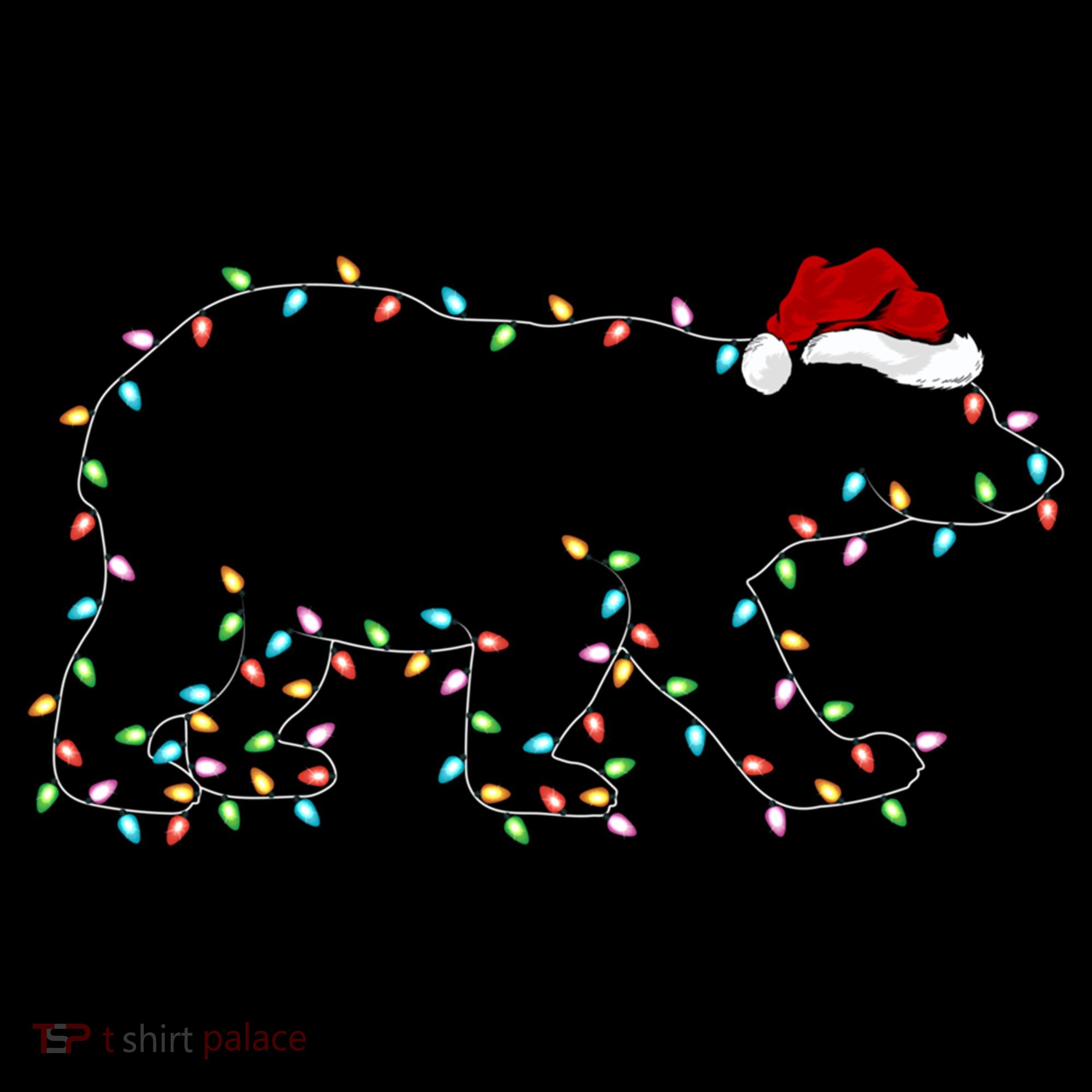 Polar Bear Xmas Lighting Santa Hat Polar Bear Christmas Funny Gift Coffee Mug