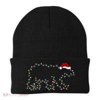 Polar Bear Xmas Lighting Santa Hat Polar Bear Christmas Funny Gift Beanie thumb 0