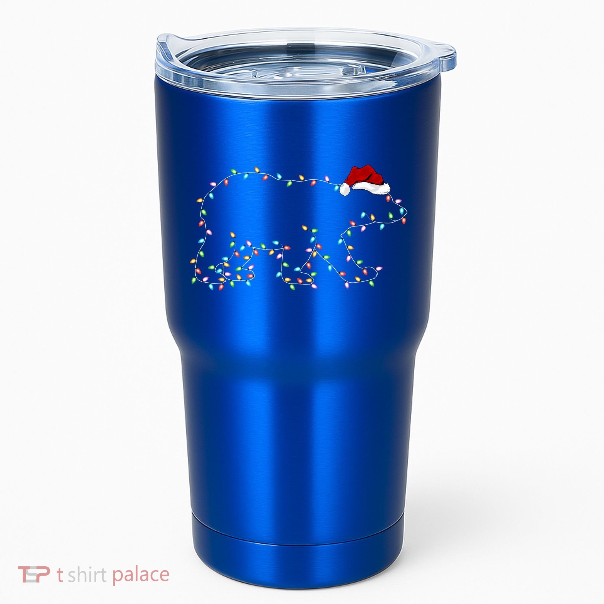 Polar Bear Xmas Lighting Santa Hat Polar Bear Christmas Funny Gift Tumbler