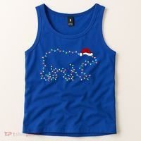 Polar Bear Xmas Lighting Santa Hat Polar Bear Christmas Funny Gift Tank Top thumb 2