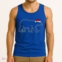 Polar Bear Xmas Lighting Santa Hat Polar Bear Christmas Funny Gift Tank Top thumb 3