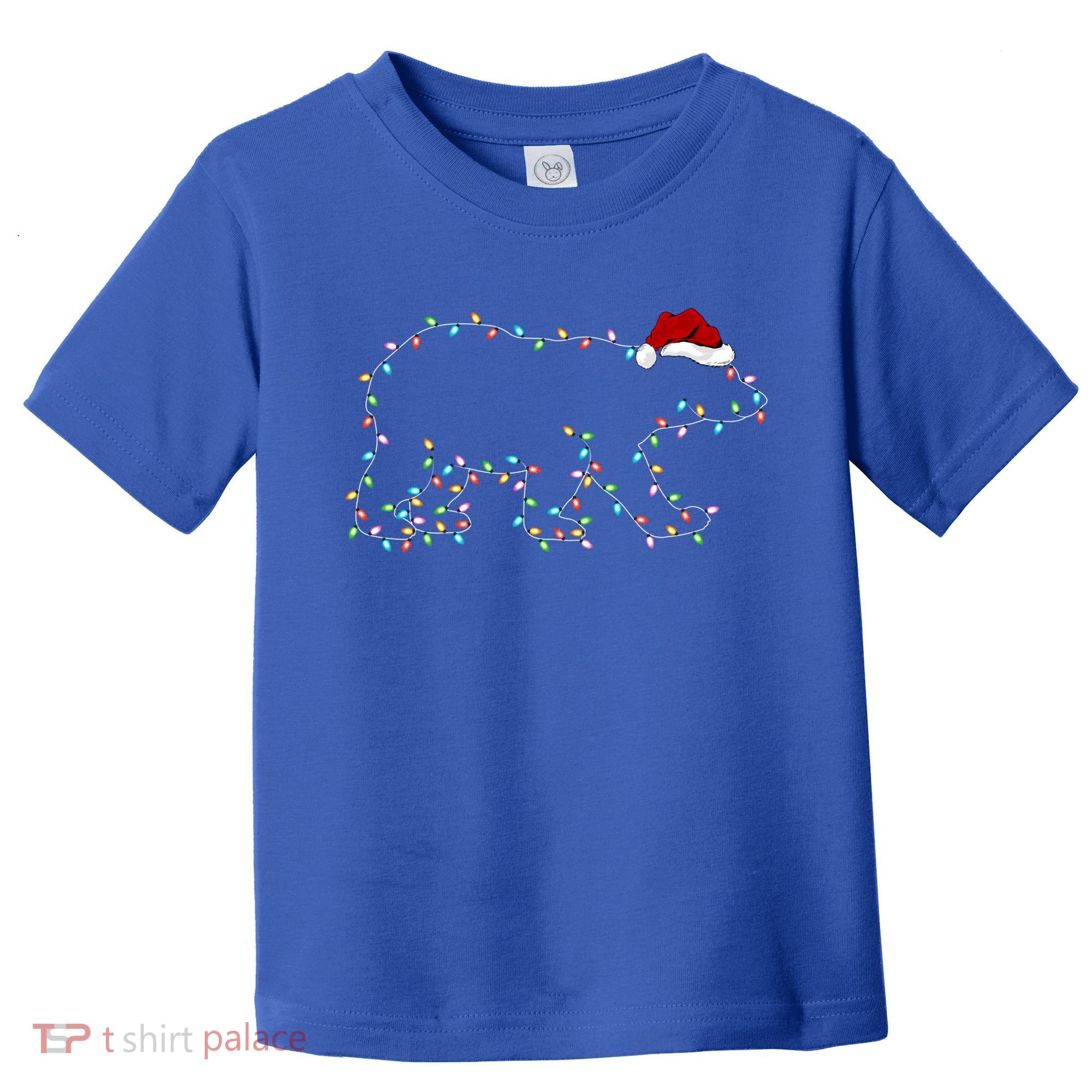 Polar Bear Xmas Lighting Santa Hat Polar Bear Christmas Funny Gift Toddler T-Shirt