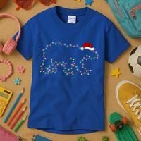 Polar Bear Xmas Lighting Santa Hat Polar Bear Christmas Funny Gift Kids T-Shirt thumb 3