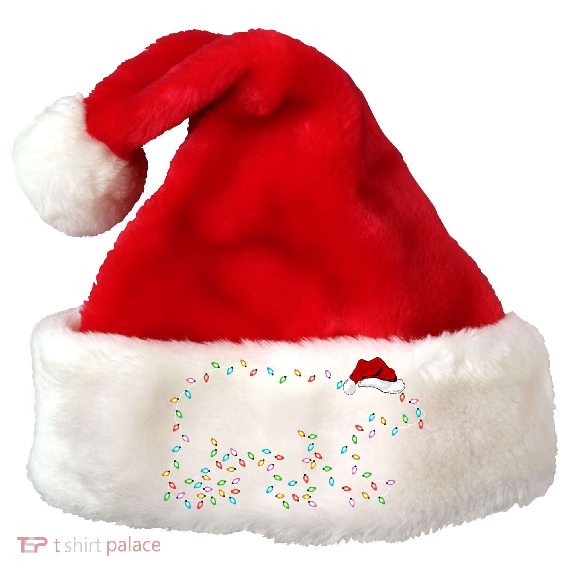Polar Bear Xmas Lighting Santa Hat Polar Bear Christmas Funny Gift Santa Hat