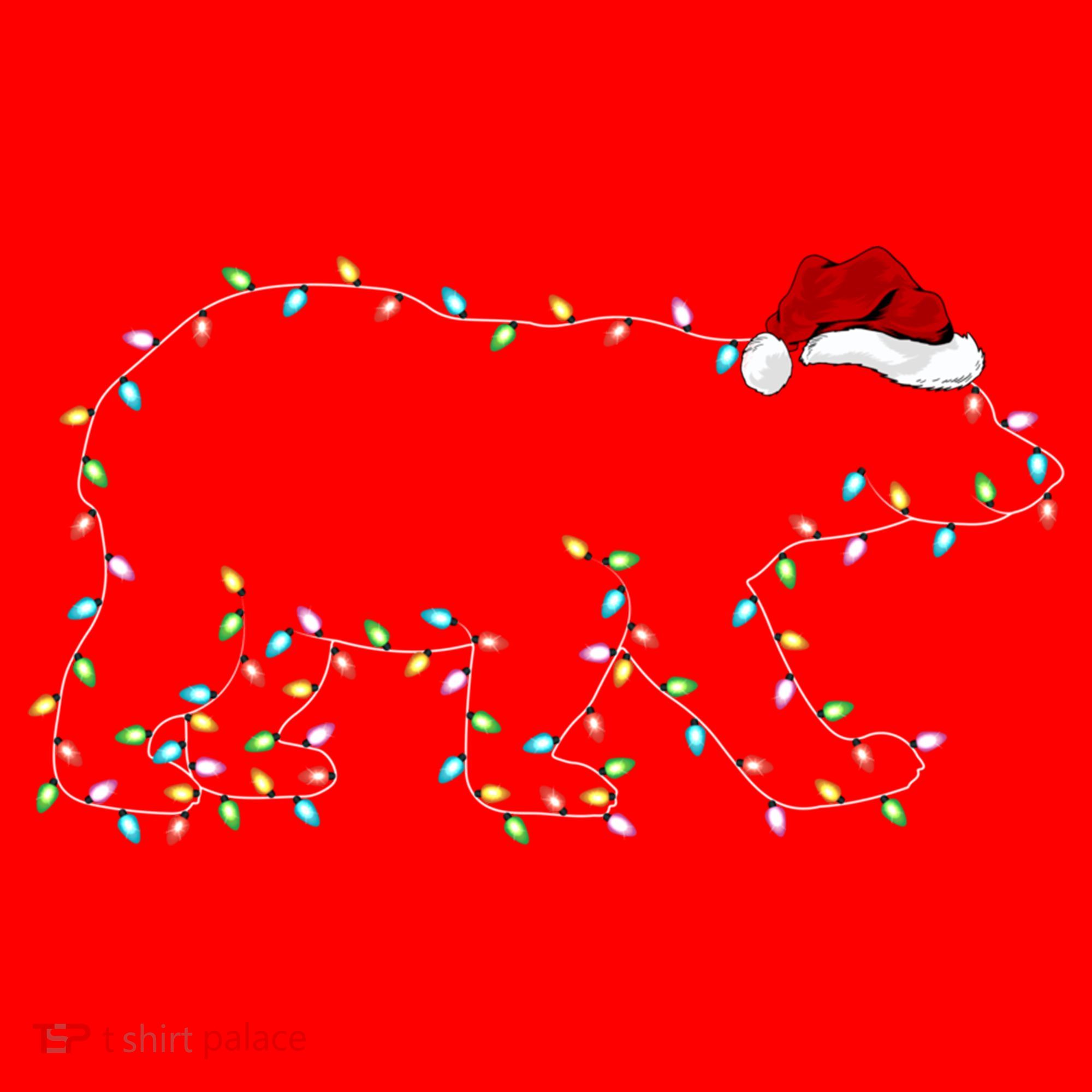 Polar Bear Xmas Lighting Santa Hat Polar Bear Christmas Funny Gift Santa Hat
