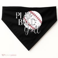 Play Ball Yall Baseball Sport Lover USA-Made Doggie Bandana thumb 0