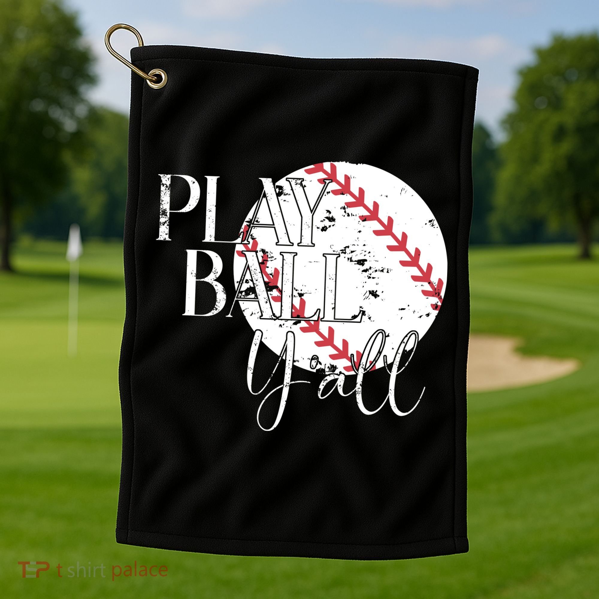 Play Ball Yall Baseball Sport Lover Golf Towel