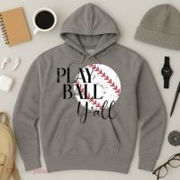 Play Ball Yall Baseball Sport Lover Hoodie thumb 3