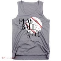 Play Ball Yall Baseball Sport Lover Tank Top thumb 0