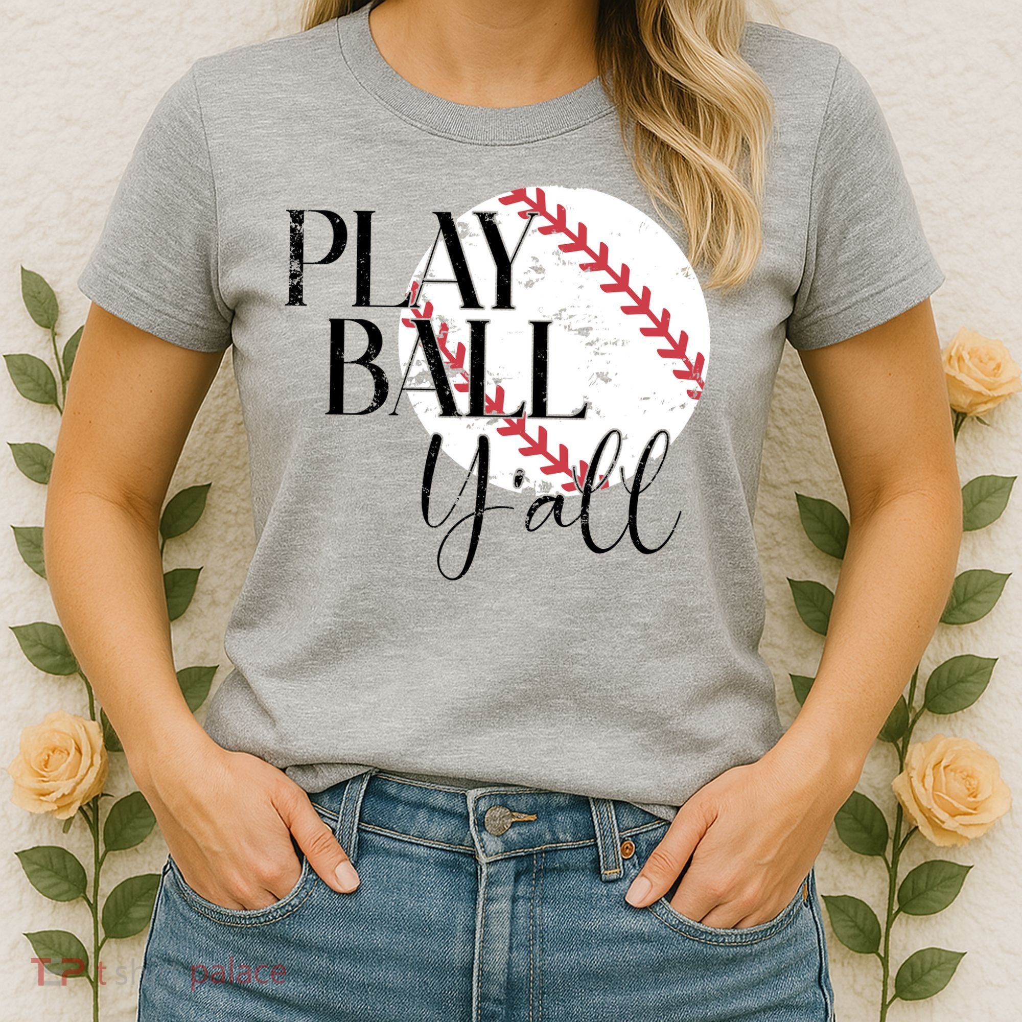 Play Ball Yall Baseball Sport Lover Women's T-Shirt