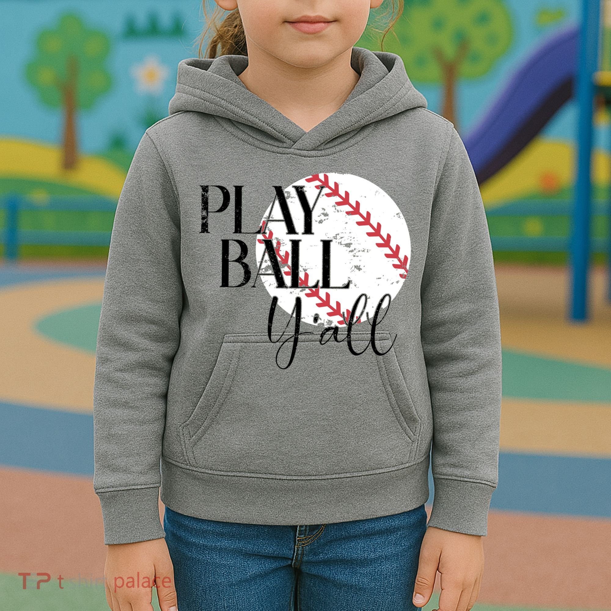 Play Ball Yall Baseball Sport Lover Kids Hoodie