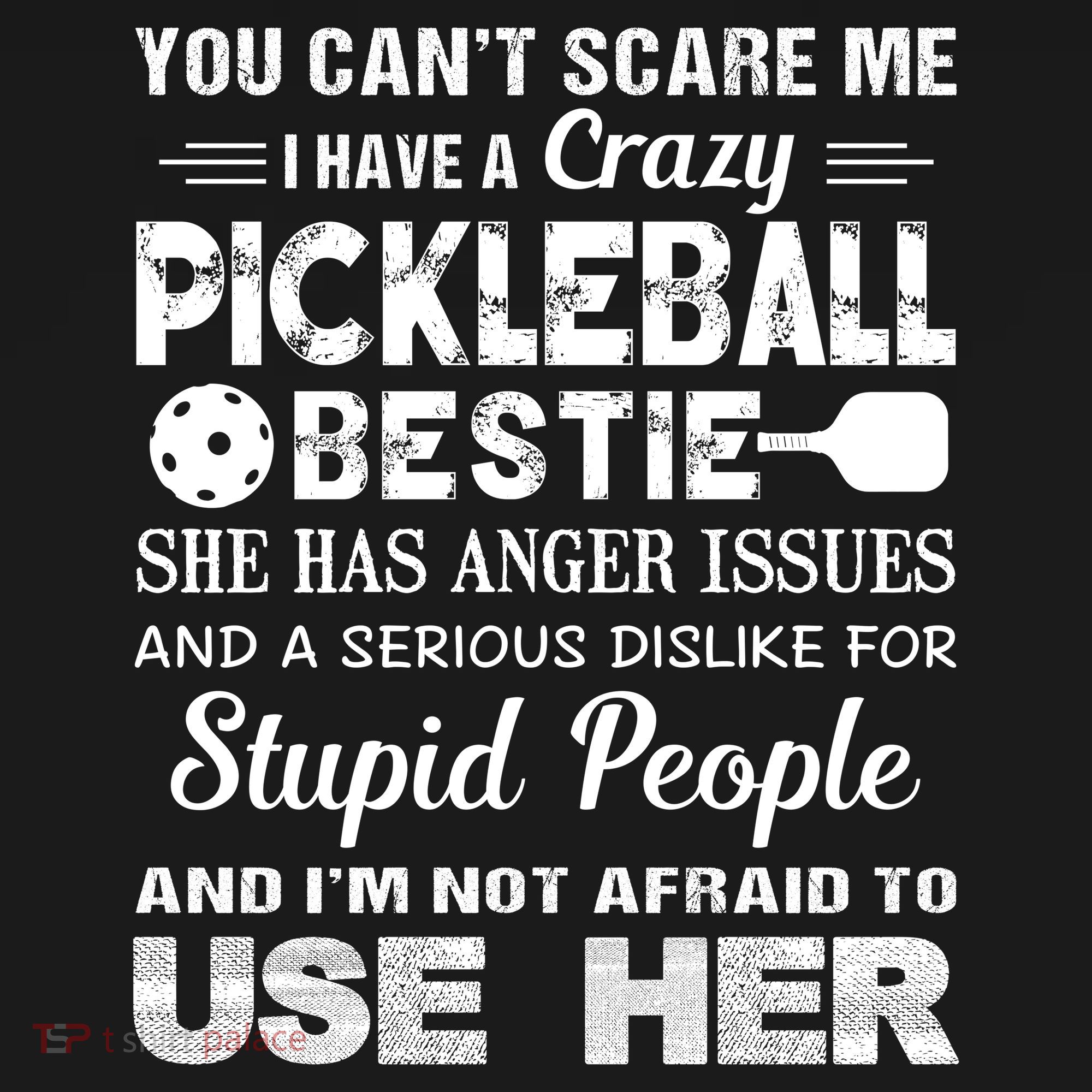 PICKLEBALL Bestie You Can’t Scare Me USA-Made Doggie Bandana