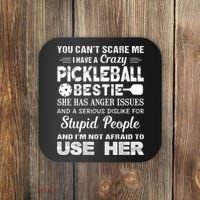 PICKLEBALL Bestie You Can’t Scare Me Coaster thumb 0