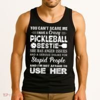 PICKLEBALL Bestie You Can’t Scare Me Tank Top thumb 3