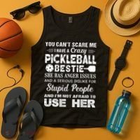 PICKLEBALL Bestie You Can’t Scare Me Tank Top thumb 4