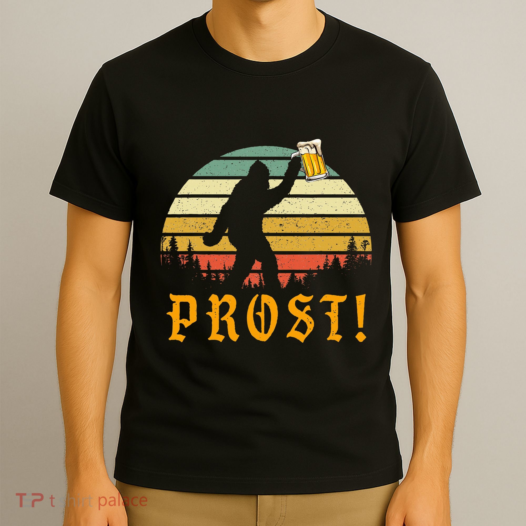 Prost! Bigfoot Yeti Drinking Beer German Oktoberfest T-Shirt