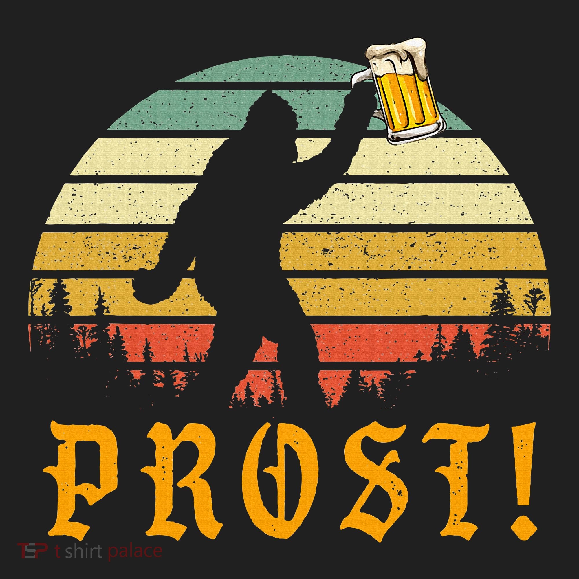 Prost! Bigfoot Yeti Drinking Beer German Oktoberfest Beanie