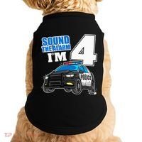 Police Car 4th Birthday Boy 4 Cop Policeman Officer Four Doggie Tank thumb 0
