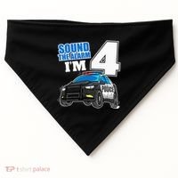 Police Car 4th Birthday Boy 4 Cop Policeman Officer Four USA-Made Doggie Bandana thumb 0