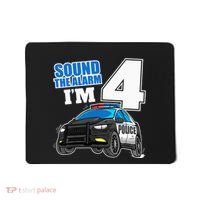 Police Car 4th Birthday Boy 4 Cop Policeman Officer Four Mousepad thumb 0