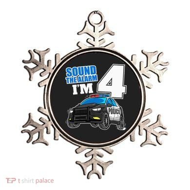 Police Car 4th Birthday Boy 4 Cop Policeman Officer Four Ornament