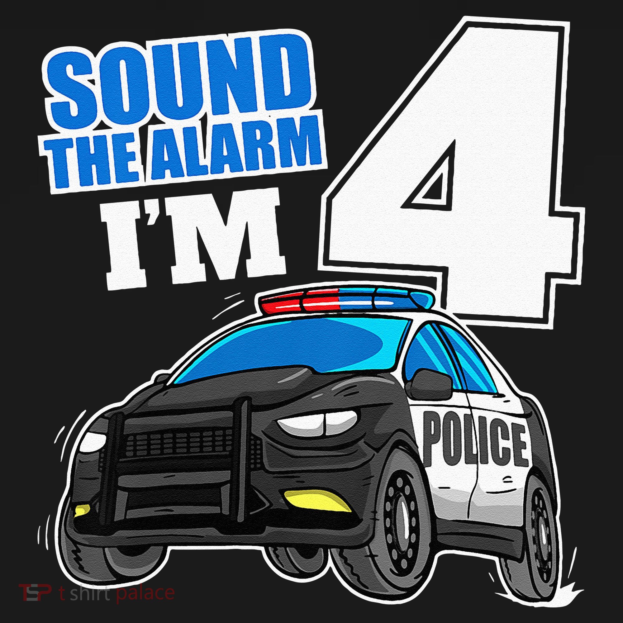 Police Car 4th Birthday Boy 4 Cop Policeman Officer Four Toddler Hoodie