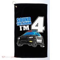 Police Car 4th Birthday Boy 4 Cop Policeman Officer Four Golf Towel thumb 0