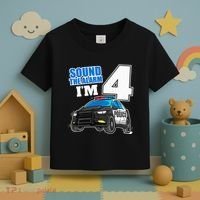 Police Car 4th Birthday Boy 4 Cop Policeman Officer Four Toddler T-Shirt thumb 3