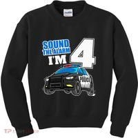 Police Car 4th Birthday Boy 4 Cop Policeman Officer Four Kids Sweatshirt thumb 0