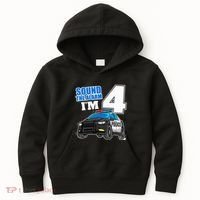 Police Car 4th Birthday Boy 4 Cop Policeman Officer Four Kids Hoodie thumb 0