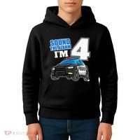 Police Car 4th Birthday Boy 4 Cop Policeman Officer Four Kids Hoodie thumb 4