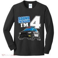 Police Car 4th Birthday Boy 4 Cop Policeman Officer Four Kids Long Sleeve Shirt thumb 0