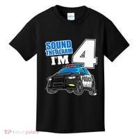 Police Car 4th Birthday Boy 4 Cop Policeman Officer Four Kids T-Shirt thumb 0