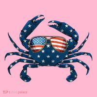 Patriotic Crab 4th Of July Usa Crustacean Seafood Crabbing Coaster thumb 2