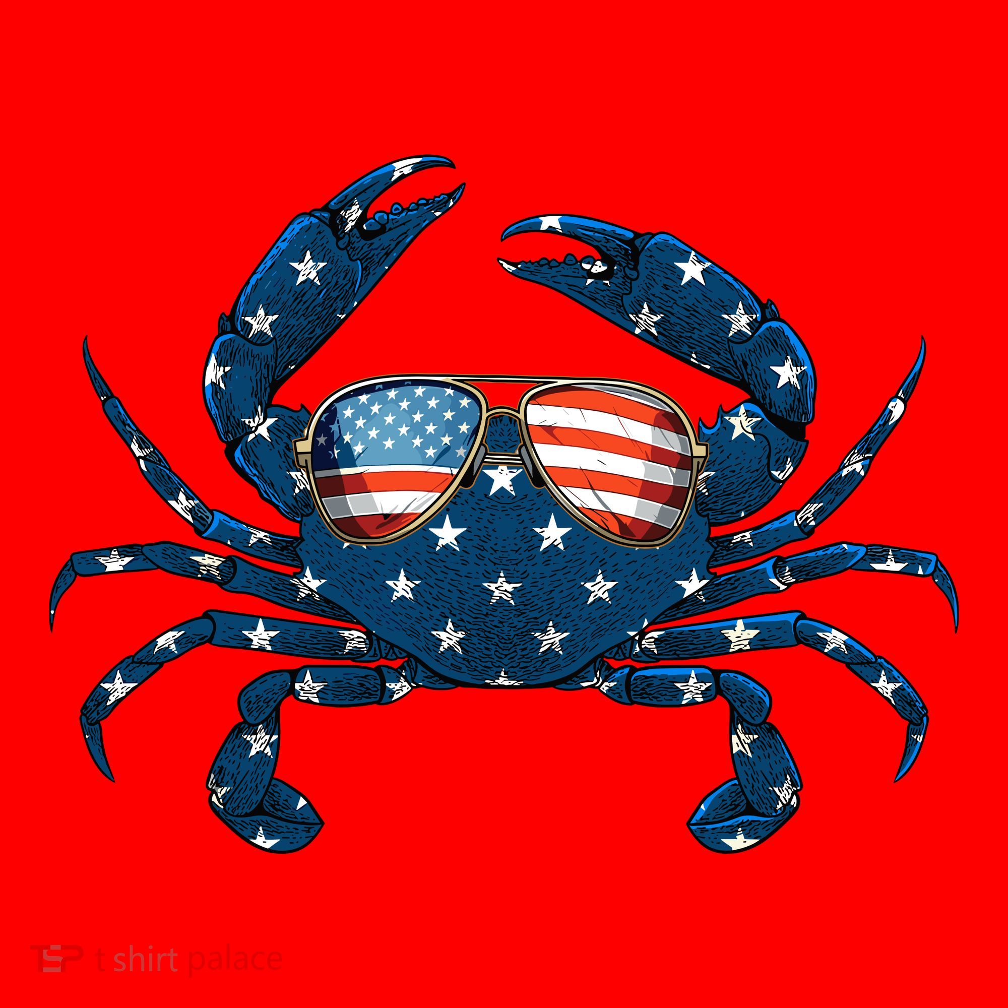 Patriotic Crab 4th Of July Usa Crustacean Seafood Crabbing Santa Hat