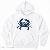 Patriotic Crab 4th Of July Usa Crustacean Seafood Crabbing Hoodie thumb 0