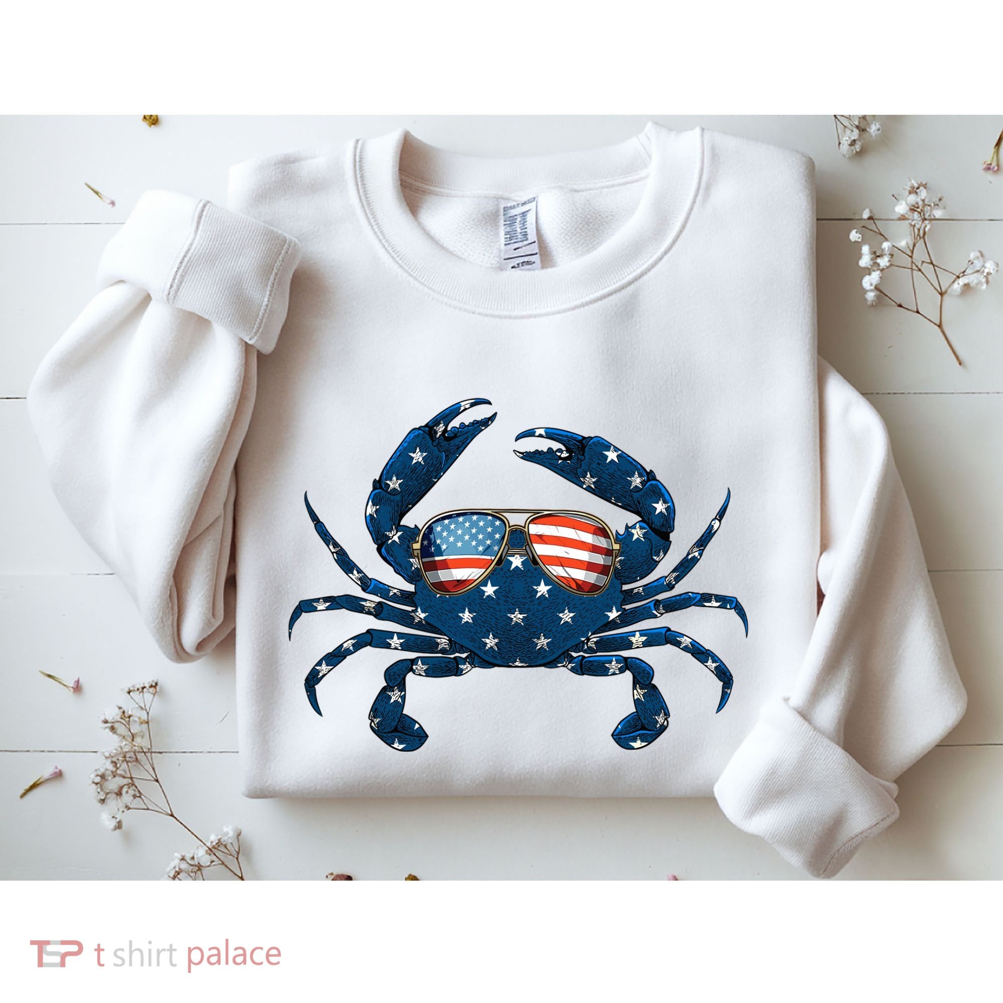 Patriotic Crab 4th Of July Usa Crustacean Seafood Crabbing Sweatshirt