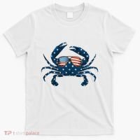 Patriotic Crab 4th Of July Usa Crustacean Seafood Crabbing T-Shirt thumb 0