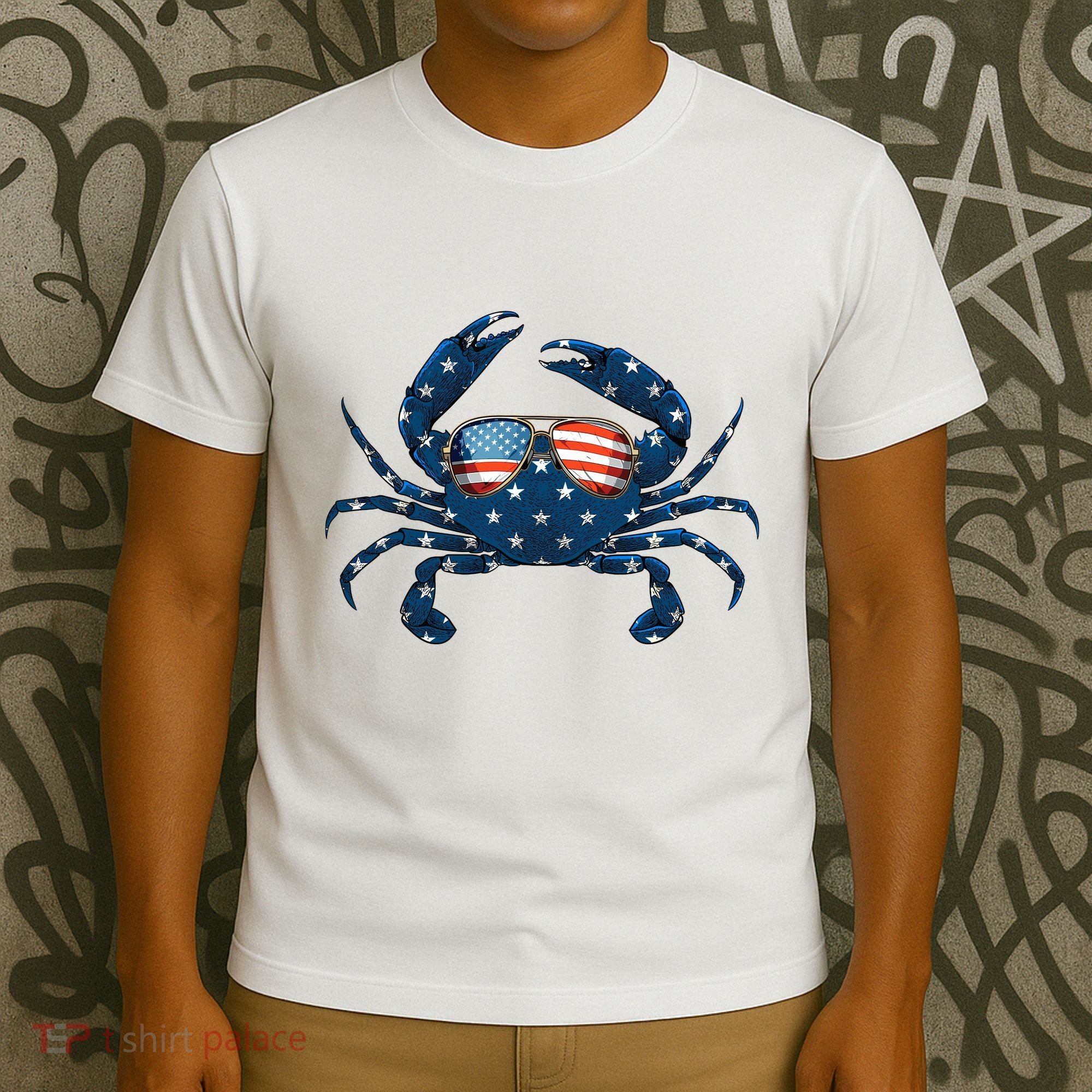 Patriotic Crab 4th Of July Usa Crustacean Seafood Crabbing T-Shirt