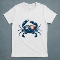 Patriotic Crab 4th Of July Usa Crustacean Seafood Crabbing T-Shirt thumb 5