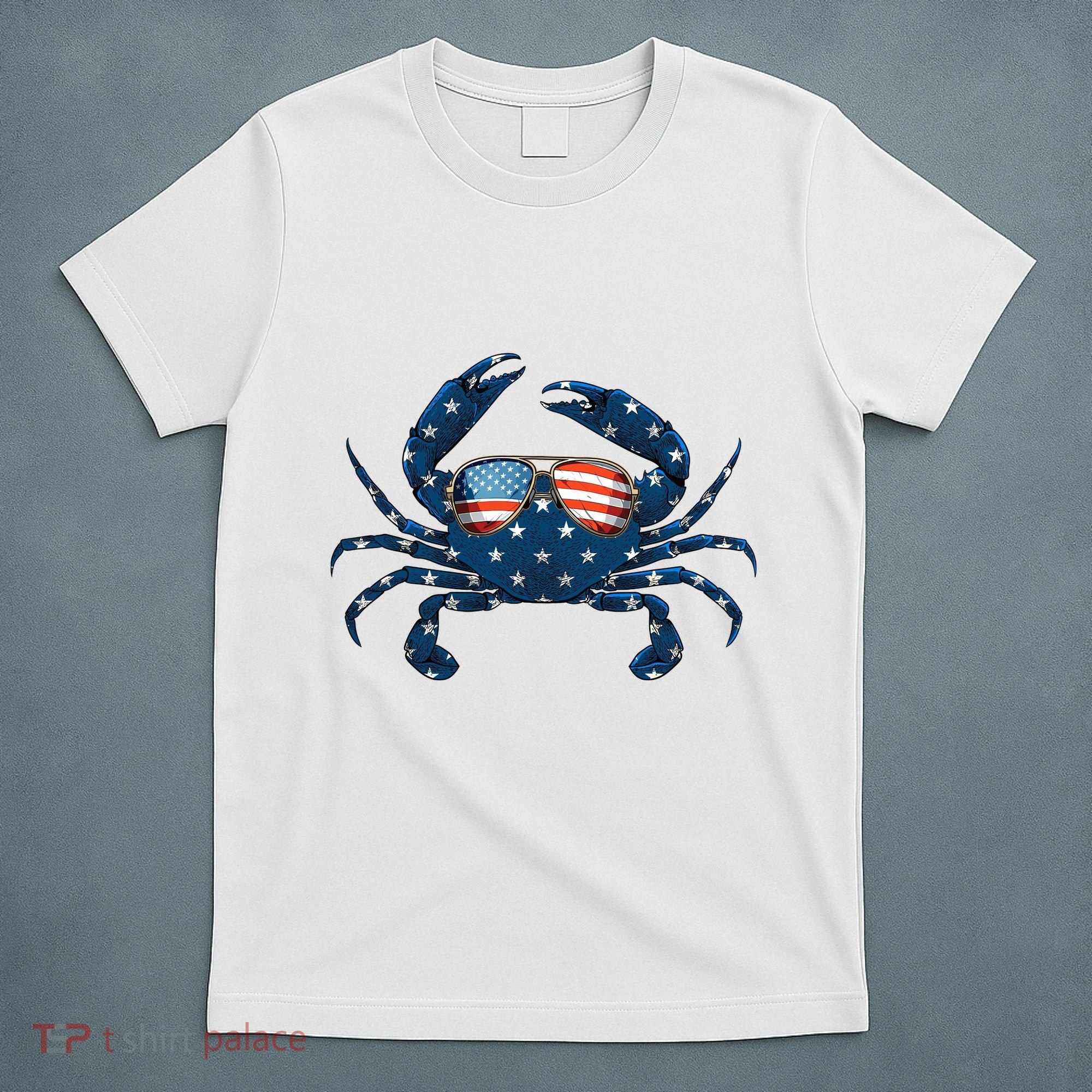 Patriotic Crab 4th Of July Usa Crustacean Seafood Crabbing T-Shirt