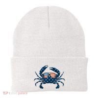 Patriotic Crab 4th Of July Usa Crustacean Seafood Crabbing Beanie thumb 0