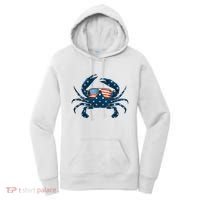 Patriotic Crab 4th Of July Usa Crustacean Seafood Crabbing Women's Hoodie thumb 0
