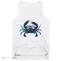 Patriotic Crab 4th Of July Usa Crustacean Seafood Crabbing Tank Top thumb 0