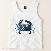 Patriotic Crab 4th Of July Usa Crustacean Seafood Crabbing Tank Top thumb 2