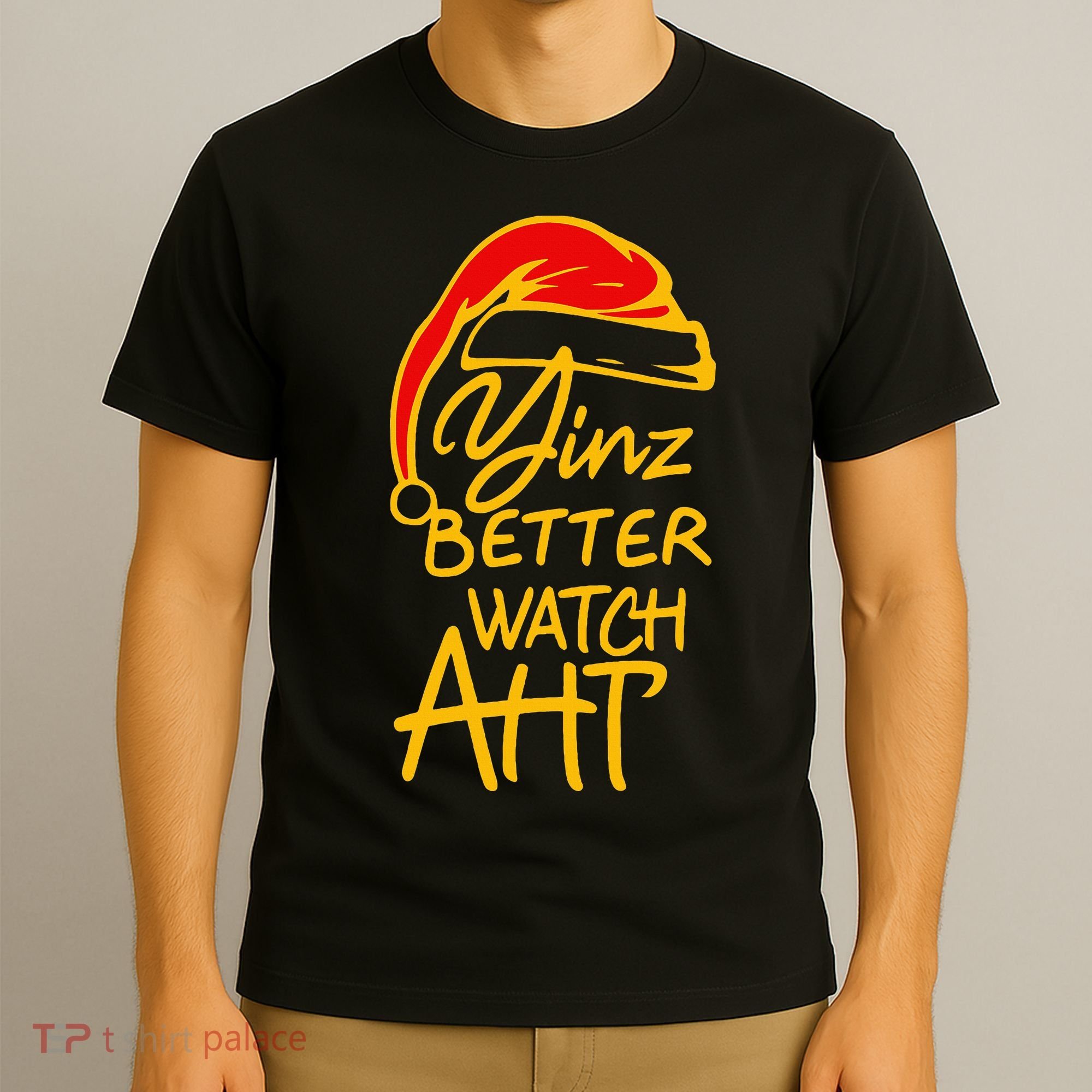 Pittsburgh Christmas 412 Yinzer Santa Yinz Better Watch Aht T-Shirt