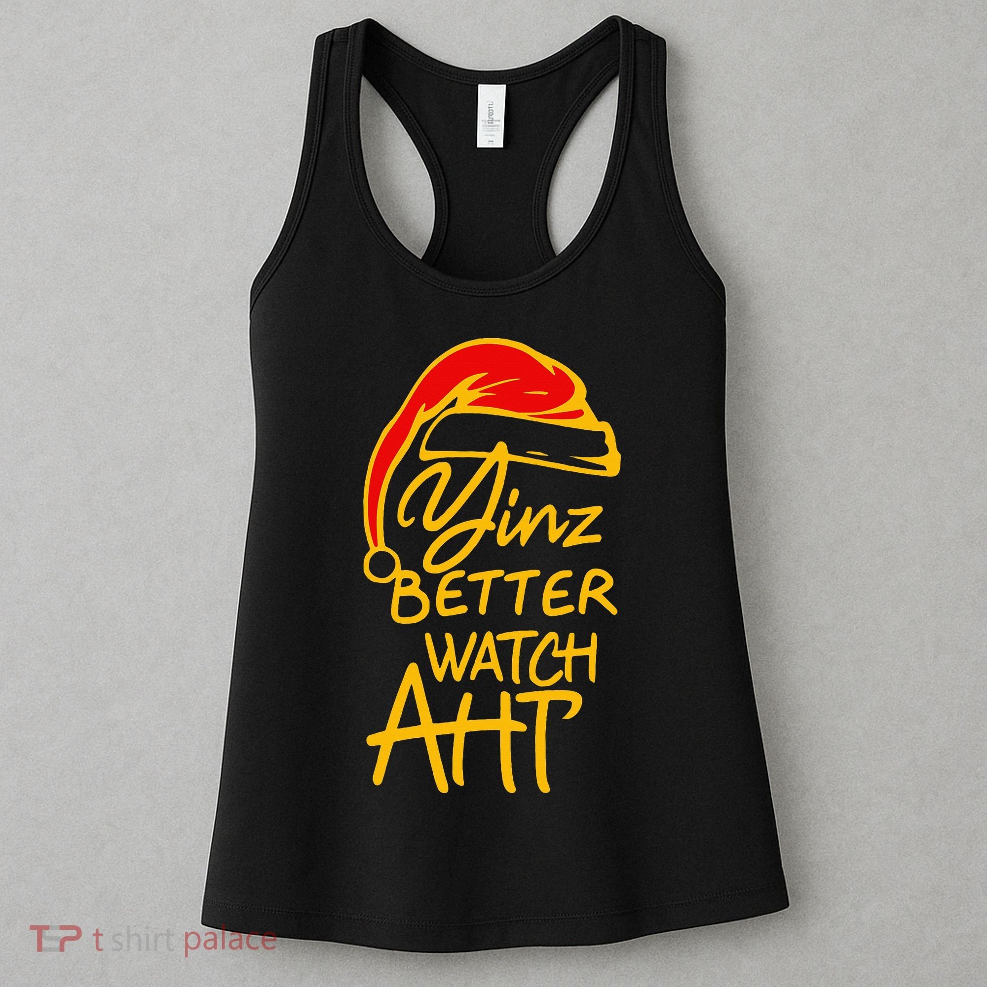 Pittsburgh Christmas 412 Yinzer Santa Yinz Better Watch Aht Women's Tank Top