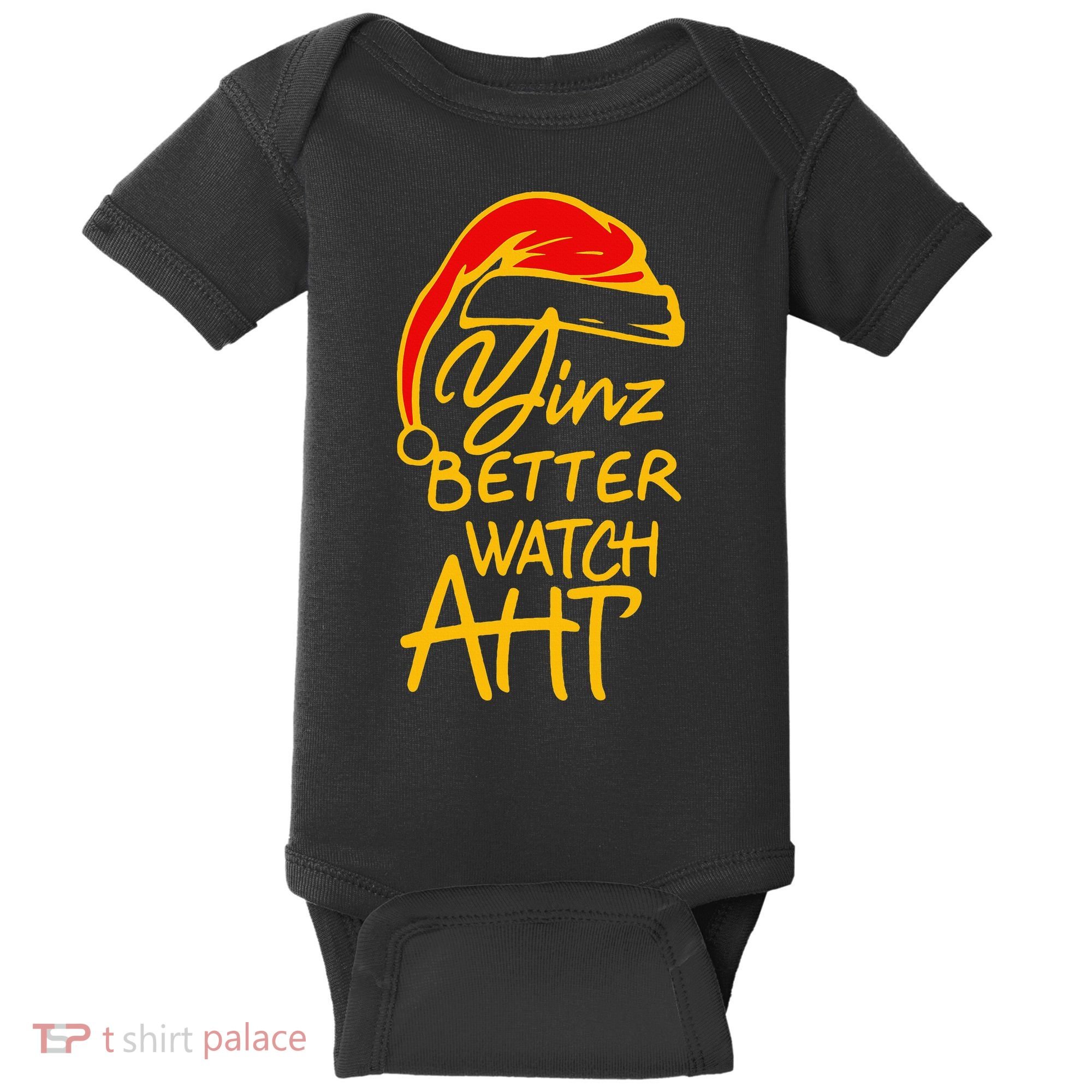 Pittsburgh Christmas 412 Yinzer Santa Yinz Better Watch Aht Baby Bodysuit
